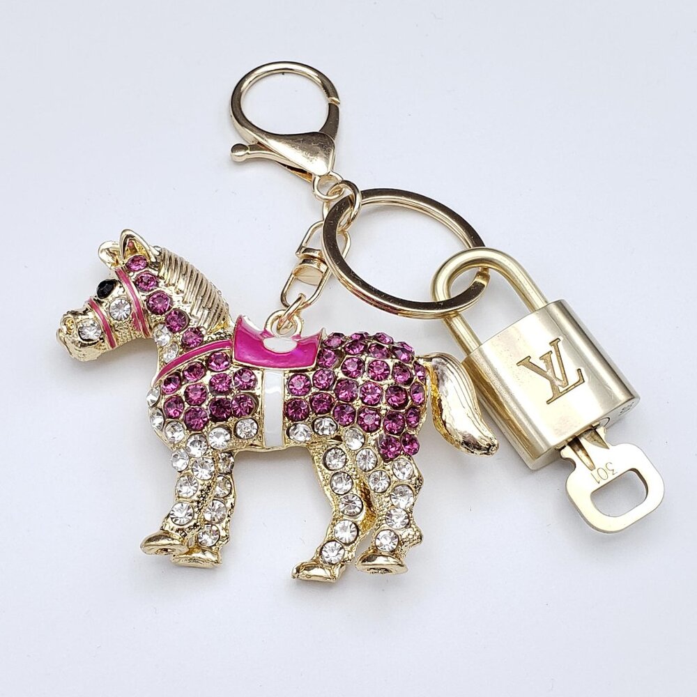 Authentic Louis Vuitton Lock & Key with Unbranded Horse Charm, Keychain - Picture 5 of 12